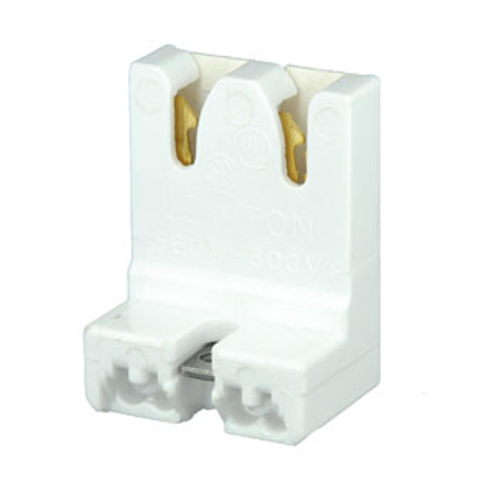 Main product image of Medium Base, T8 Only Bi-pin, Fluorescent Lampholder, Low Profile, Screw Mount (White) Bulk Pack