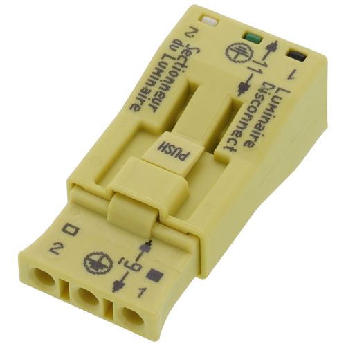 Main product image of Luminaire Disconnect, Proceeding Ground Center Position, 3-Pole, 16-12 AWG