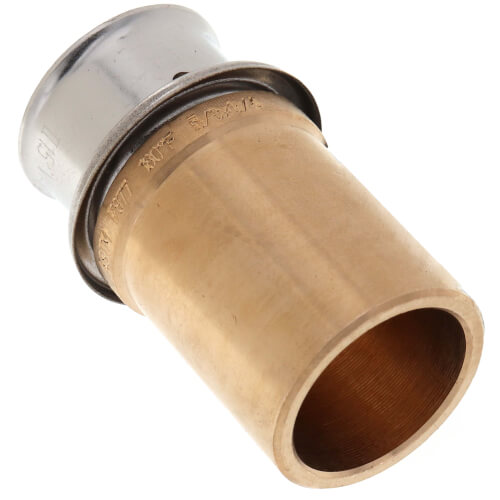 Bronze 5/8" PEX Press x 3/4" Copper Fitting Adapter w/ Attached Sleeve