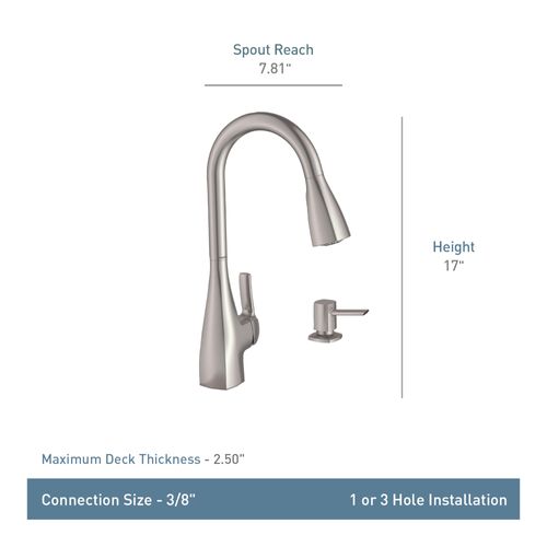 Main product image of Kiran 1 Handle High Arc Pulldown Kitchen Faucet, 87599SRS (Spot Resist Stainless)