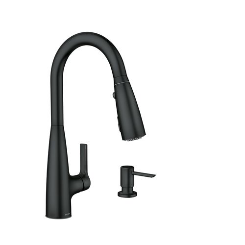 Main product image of Haelyn Matte Black 1 Handle High Arc Pulldown Kitchen Faucet, w/ Colorcue, 87627EIBL