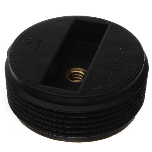 Main product image of 1-1/2" Slotted ABS Flush Plug w/ Threaded Brass Insert