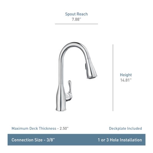 Main product image of Kaden One-handle Pulldown Kitchen Faucet (Spot Resist Stainless), 87966SRS