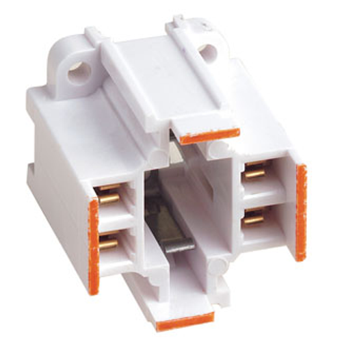 Main product image of G24Q-3 Base, 26w/ 32w 4-pin, 10mm Compact Fluorescent Lampholder, Screw-down (Orange) White Body
