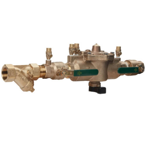 Main product image of 1-1/4" LF009M2-QT-S-FS Lead Free Bronze Reduced Pressure Zone Assembly w/ Strainer & Flood Sensor Connectivity