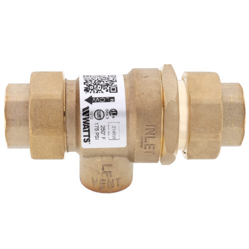 Main product image of 3/4" LF9D Female Union Forged Brass Dual Check w/ Intermediate Atmospheric Vent (Lead Free)