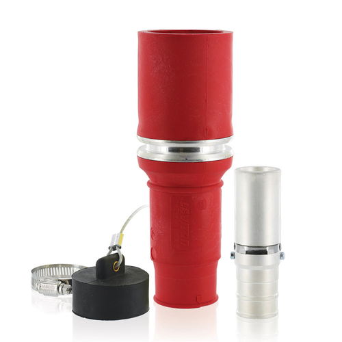 Main product image of Rhino-Hide Single Pole Female Connector (Contact, Insulator, & Dust Cap), Crimped, 535 MCM Cable, 1000V 898A Max (Red)