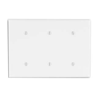 Main product image of 3-Gang No Device Blank Wall Plate, Strap Mount (White)