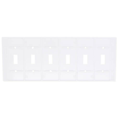 Main product image of 6-Gang Electrical Wall Plate, Toggle Switch (White)