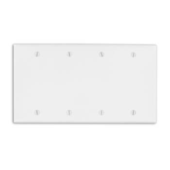 Main product image of 4-Gang No Device Blank Wall Plate, Box Mount (White)