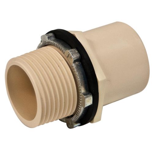 Main product image of 1" Hub x 1" MIP PVC Water Heater Pan Drain Fitting