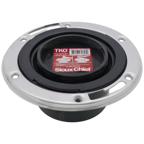Main product image of Total Knockout Flush to Floor Closet Flange w/ Stainless Steel Swivel Ring (3" Hub / 4" Inside)