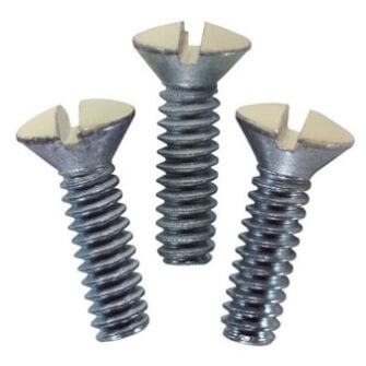 Main product image of 5/16" Long 6-32 Threaded Oval Head Milled Slot Replacement Wallplate Screws (Ivory)
