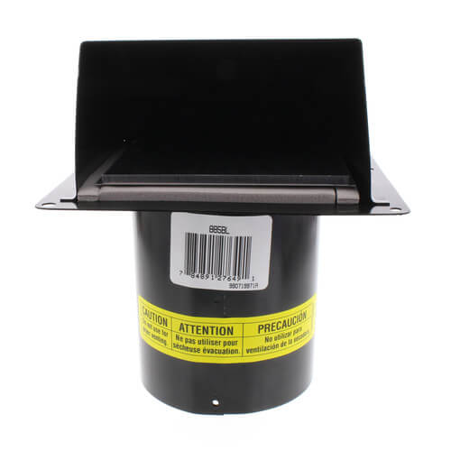 Main product image of 3" or 4" Round Duct Black Wall Cap w/ Damper