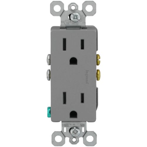 Main product image of Radiant Tamper-Resistant Duplex Receptacle, NEMA 5-15R - Gray (15A, 125V)