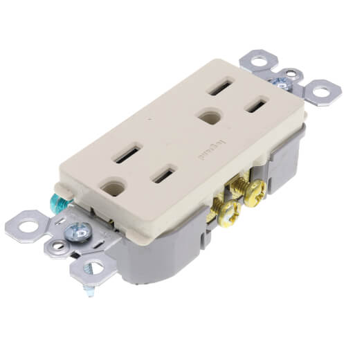 Main product image of Radiant Tamper-Resistant Duplex Receptacle, NEMA 5-15R - Light Almond (15A, 125V)