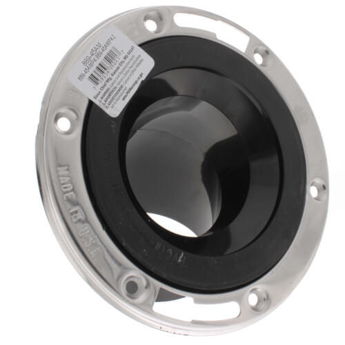 Main product image of DropKick Flush to Floor Offset Closet Flange w/ Stainless Steel Swivel Ring (3" Spigot)