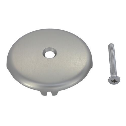 Main product image of Bathtub Drain Overflow Plate w/ Screw for 1-Hole Drains (Brushed Nickel)