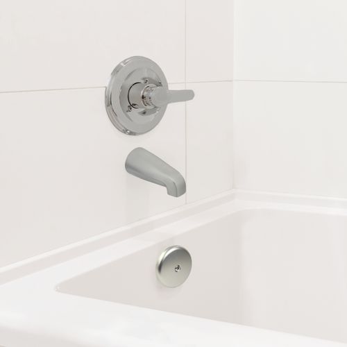Main product image of Bathtub Drain Overflow Plate w/ Screw for 1-Hole Drains (Brushed Nickel)