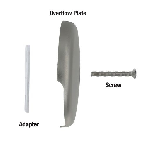 Main product image of Bathtub Drain Overflow Plate w/ Screw for 1-Hole Drains (Brushed Nickel)