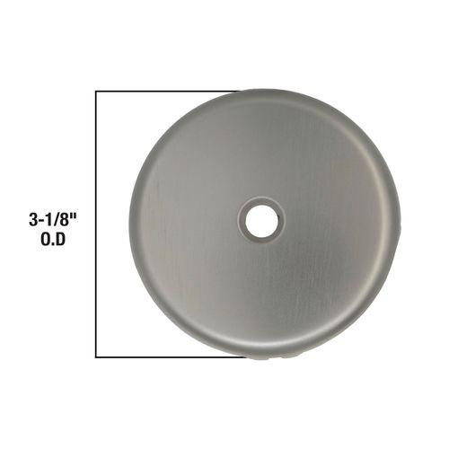 Main product image of Bathtub Drain Overflow Plate w/ Screw for 1-Hole Drains (Brushed Nickel)