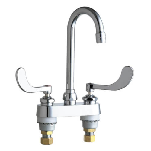Main product image of 2.2 GPM 4" Deck-Mounted Manual 2 Handle Gooseneck Kitchen Faucet, 895-317ABCP