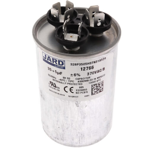 35/5 MFD Round Dual Capacitor (370V), 89M73