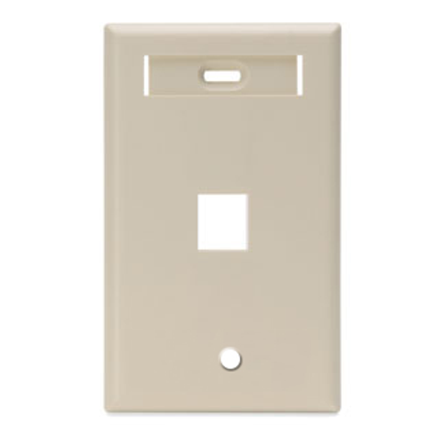 Main product image of Single-Gang Quickport, Wallplate w/ Id Window, 1-port (Ivory)