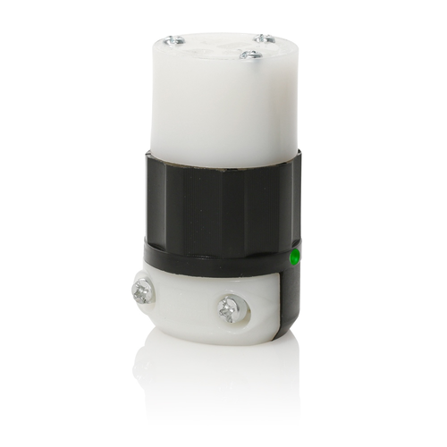 Leviton 5828 20A 250V NEMA 6-20R Female Connector - 3-Wire Straight Blade, Armor & Grip