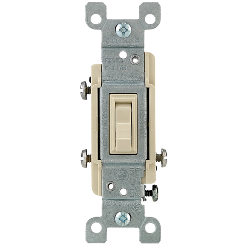 Main product image of 15A 3-way Toggle Co/alr Switch, Grounding (Ivory)