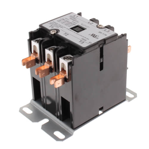 Main product image of 3 Pole Contactor, 24 VAC Coil, 40 Amp Contacts With Dust Cover, 7.2 Ohms DC Resistance, 187 mA