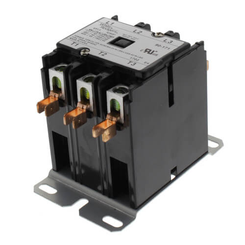 Main product image of 3 Pole Contactor, 120 VAC Coil, 40 Amp Contacts With Dust Cover, 180 Ohms DC Resistance, 37 mA
