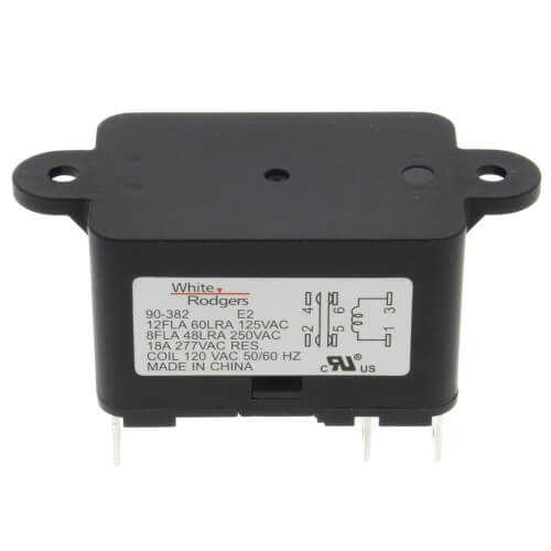 Main product image of Fan Relay, Type 184, 120 VAC Coil, 50/60 Hz, SPNO/SPNC. Coil Data: 2000 Ohms DC Resistance, 25 mA
