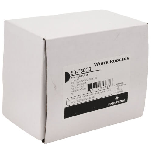 Main product image of Transformer, 50VA, 50/60 Hz 120/208/240V Primary, 24V Secondary, Foot Mount