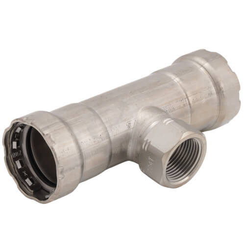 Main product image of 1" x 1" x 3/4" Press x Female MegaPress 316 Stainless Steel Tee (P x P x F)