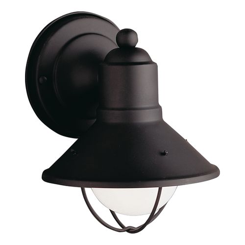 Main product image of Seaside 7.5" 1 Light Outdoor Wall Light w/ Glass Globe (Black)