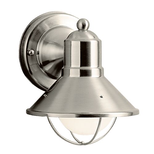 Main product image of Seaside 7.5" 1 Light Outdoor Wall Light w/ Glass Globe (Brushed Nickel)