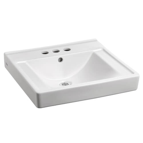 Main product image of Decorum EverClean Wall-Hung Sink With 4" Centerset, for Concealed Arms or Wall Support (White)