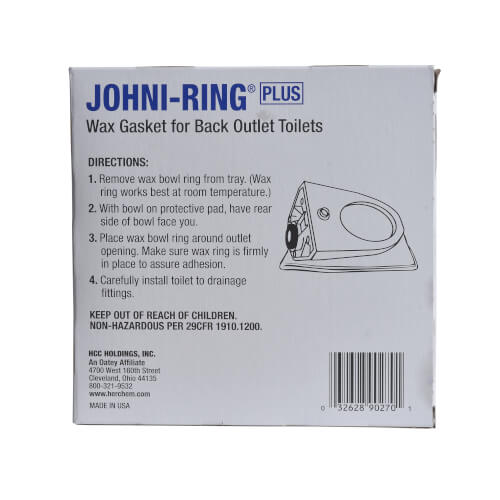 Main product image of Johni-Ring Wax Toilet Gasket - For Back Outlet Toilets (for 4" Waste Lines)