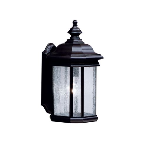 Main product image of Kirkwood 17" 1 Light Outdoor Wall Light w/ Clear Seeded Glass (Black)