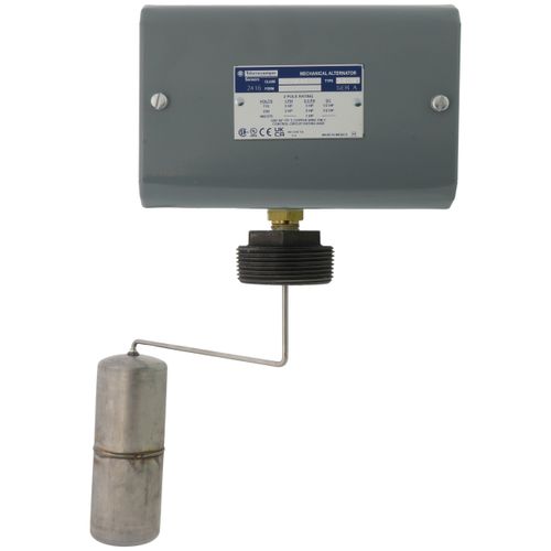 Main product image of Alternator Liquid Level Switch w/ Rod & Float, Close on Rise, NEMA 1, Right Float Position (600V)