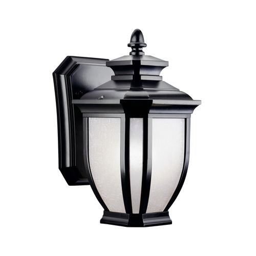 Main product image of Salisbury 10.25" 1 Light Outdoor Wall Light w/ White Linen Glass (Black)