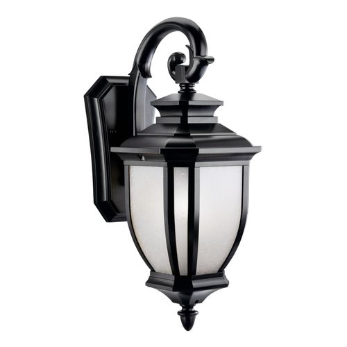 Main product image of Salisbury 19.5" 1 Light Outdoor Wall Light w/ White Linen Glass (Black)
