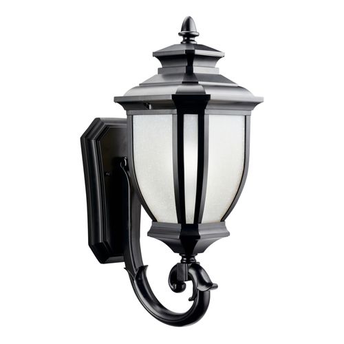 Main product image of Salisbury 19.25" 1 Light Outdoor Wall Light w/ White Linen Glass (Black)