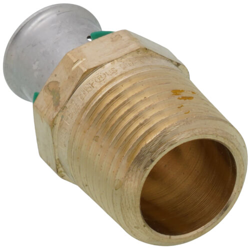 Main product image of 3/8" PEX Press x 1/2" Male Adapter w/ Attached Sleeve (Lead Free Bronze)
