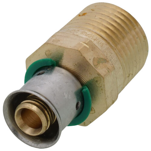 Main product image of 3/8" PEX Press x 1/2" Male Adapter w/ Attached Sleeve (Lead Free Bronze)