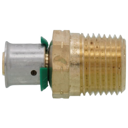 Main product image of 3/8" PEX Press x 1/2" Male Adapter w/ Attached Sleeve (Lead Free Bronze)