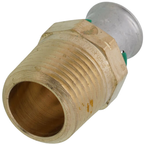 Main product image of 3/8" PEX Press x 1/2" Male Adapter w/ Attached Sleeve (Lead Free Bronze)