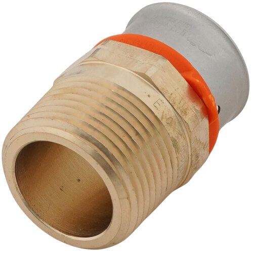 1" PEX Press x 1" Male Adapter w/ Attached Sleeve (Zero Lead Bronze)