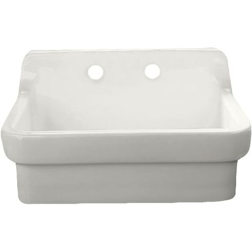 Main product image of 30" x 22" Vitreous China 2-Hole 1-Bowl Country Kitchen Sink (White)